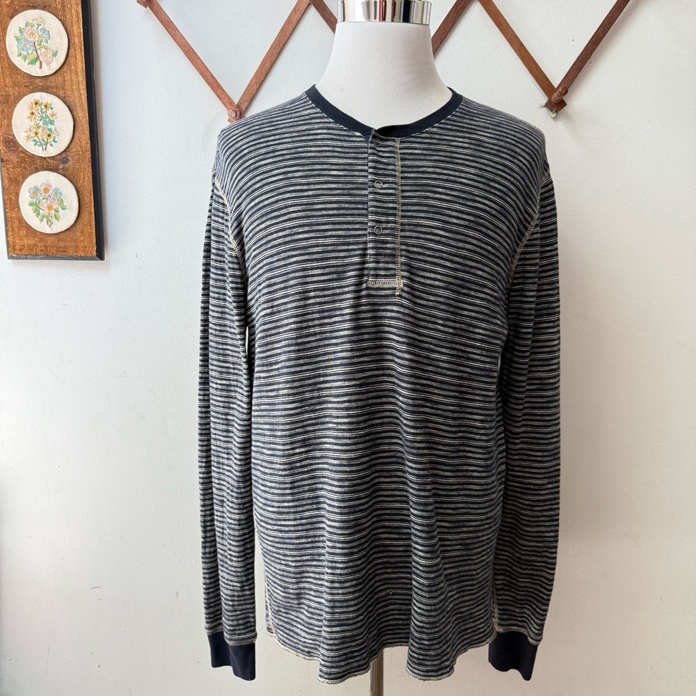 J.Crew Knit Goods Cotton Striped Henley Shirt
